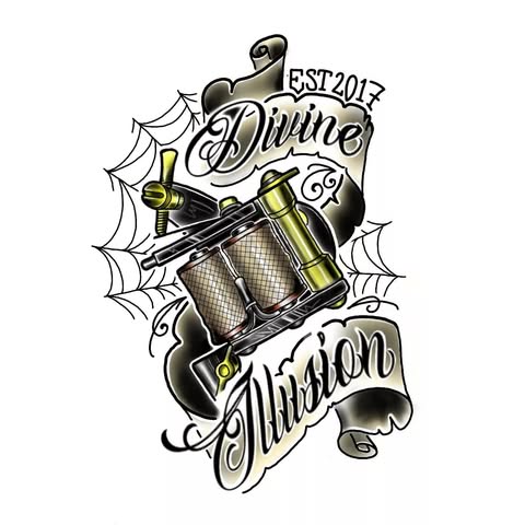 MGE Divine illusion art and tattoo logo